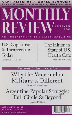 Monthly Review Volume 55, Number 4 (August 2003)