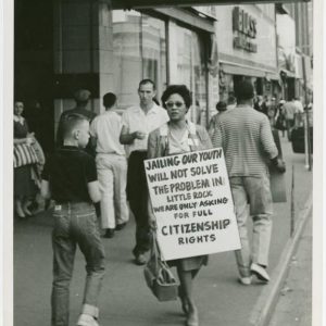Activist Daisy Bates Takes a Walk, 1957 (Credit: Schomburg Ctr Prints & Photographs)