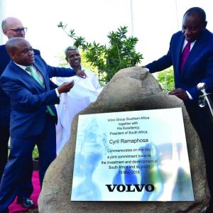 President Cyril Ramaphosa at a commemoration ceremony for Volvo Group