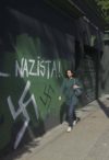 A swastika painted on a wall in Sao Paulo, Brazil