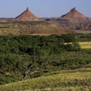 Daytime in Indian Creek, the Sixshooter Peaks in Bears Ears National Monument