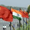 Indian and Chinese national flags flutter side by side at the Raisina hills in New Delhi, India, in this file photo