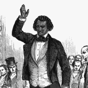 Frederick Douglas addressing an English audience during his visit to London in 1846 (Bettmann Archive)