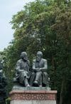Statues of Marx and Engels in Bishkek, Kyrgyzstan