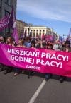 Together banner carried during the May Day march in Warsaw (2022)