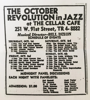 October Revolution in Jazz 1964 poster