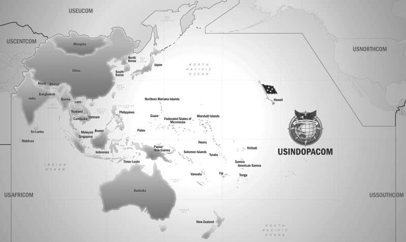 Map 1. USINDOPACOM Map of the Indo-Pacific, Area of Responsibility